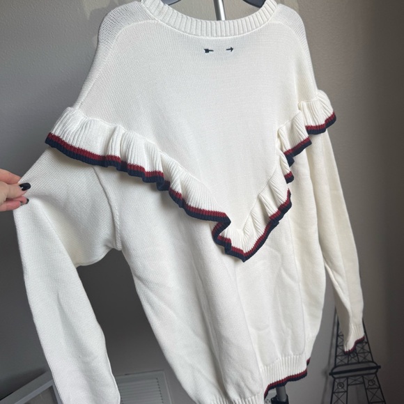 NEW The Upside Columbia Boo Frill Knit Top Cotton Sweater Sz M - Picture 9 of 10